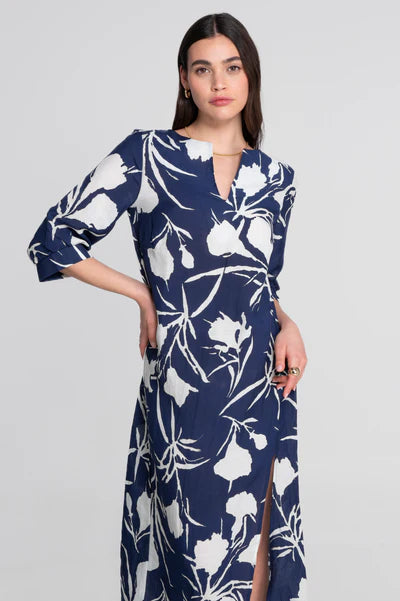 Oscalito - Kaftan-style printed linen dress
