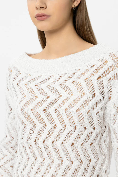 Luisa Cerano -  Sequin Mesh Knit Sweater