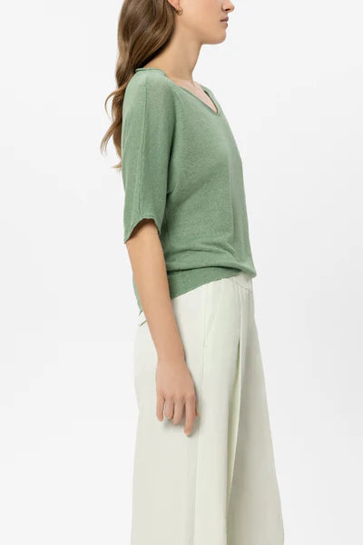 Luisa Cerano -  Linen Sweater with v-neck