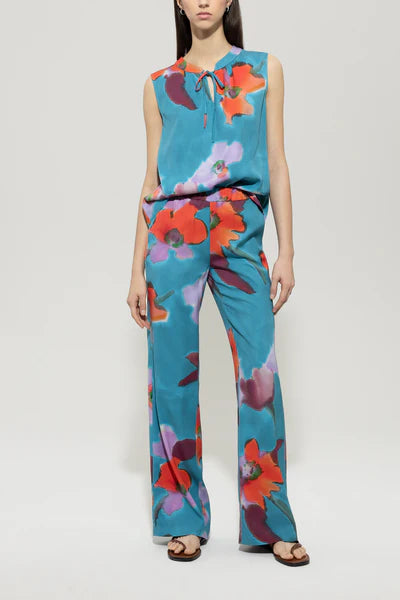 Luisa Cerano - Pants With Hibiscus print