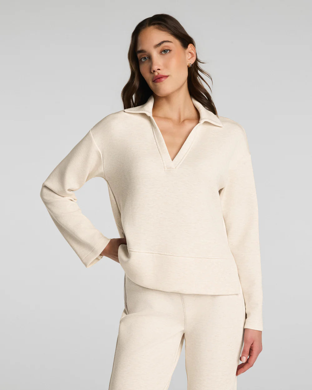 Spanx - Air Essential Long Sleeve Polo Top