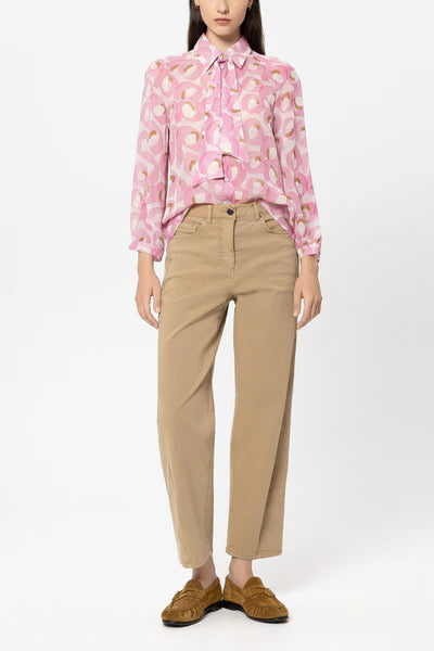 Luisa Cerano - Shirt Blouse with a Retro Print