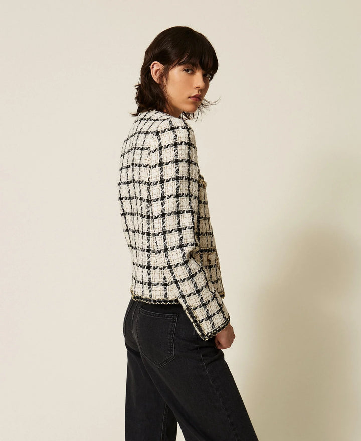 TwinSet - Boucle Jacket with Check Pattern