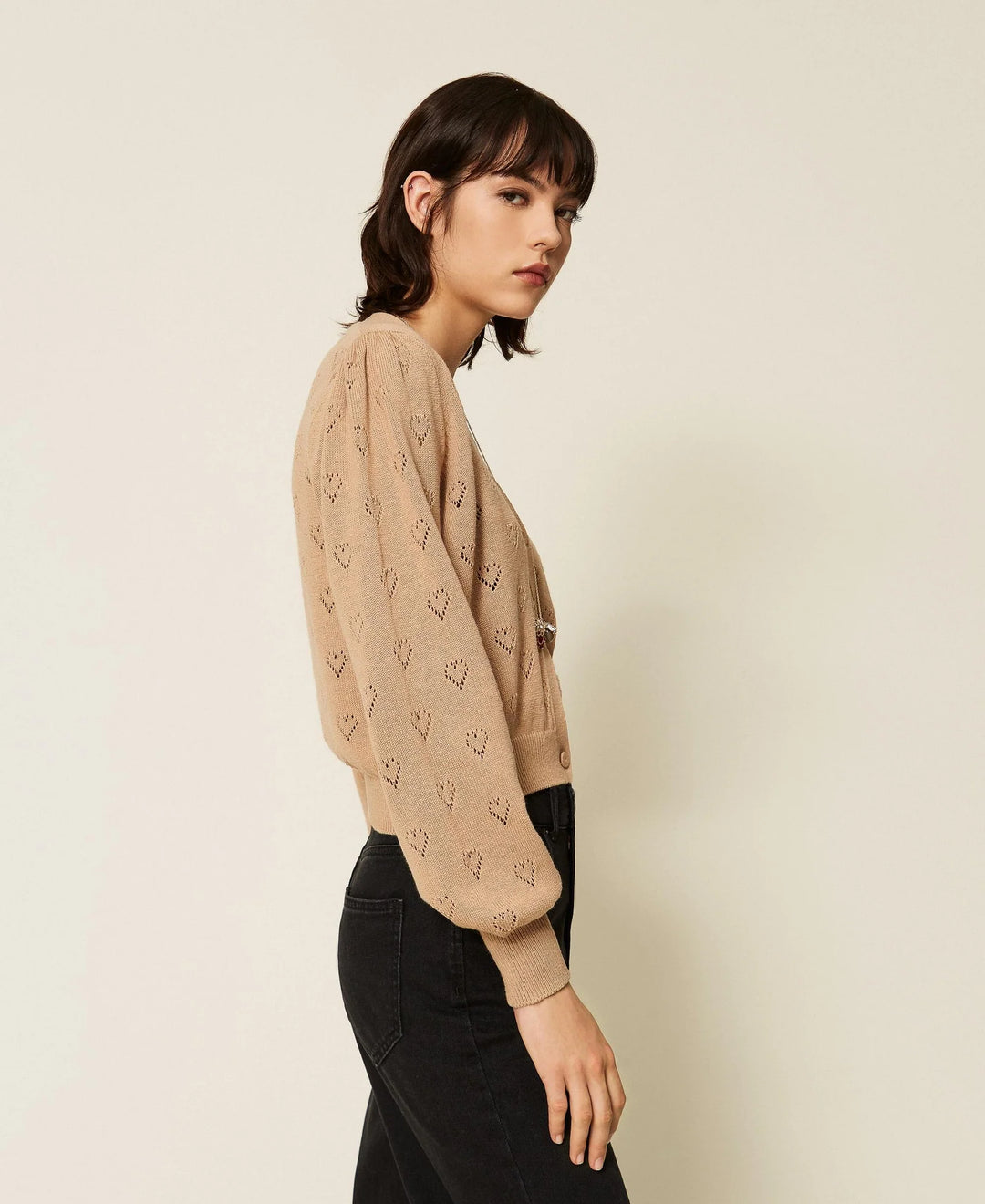 TwinSet - Knit Cardigan with Heart Pattern