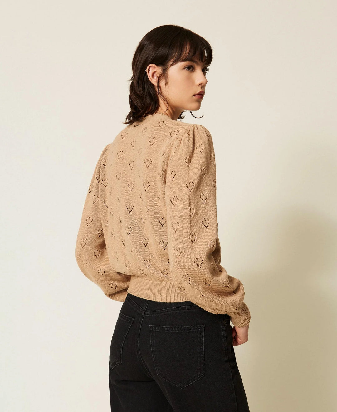 TwinSet - Knit Cardigan with Heart Pattern