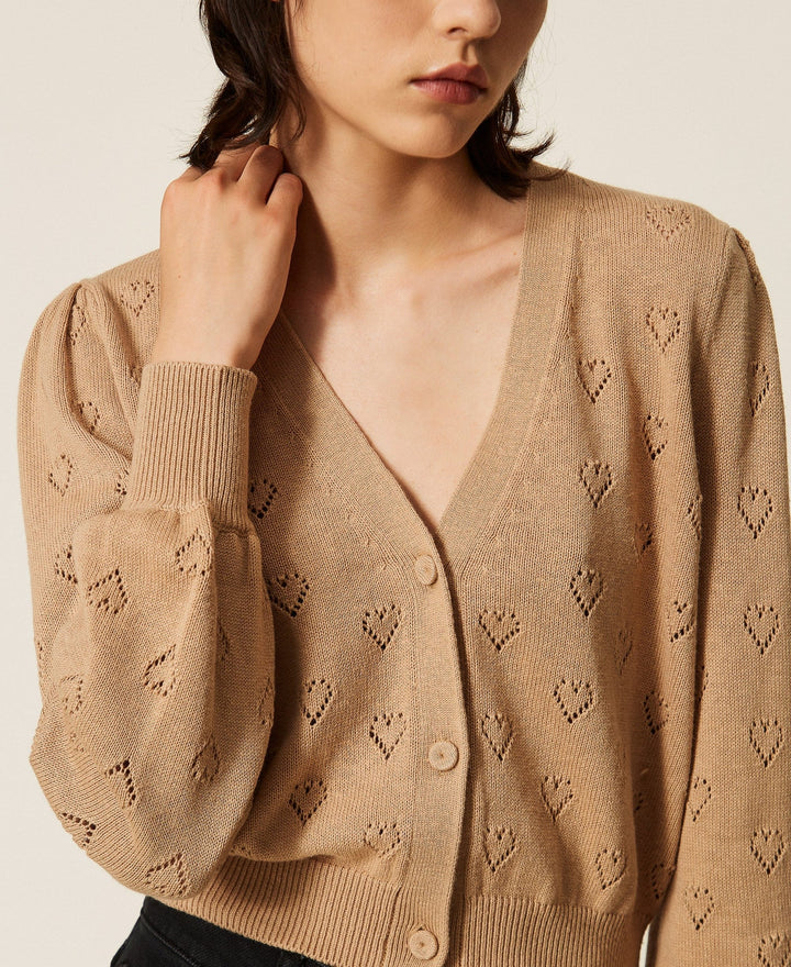 TwinSet - Knit Cardigan with Heart Pattern