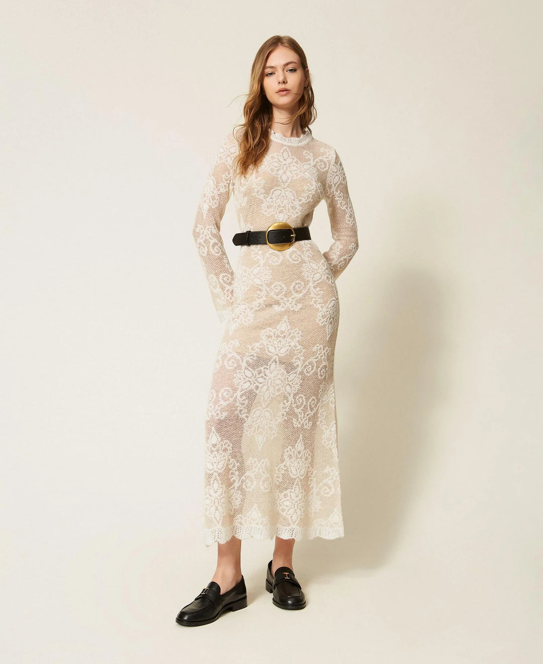 TwinSet - Long Alpaca Blend Knit Dress