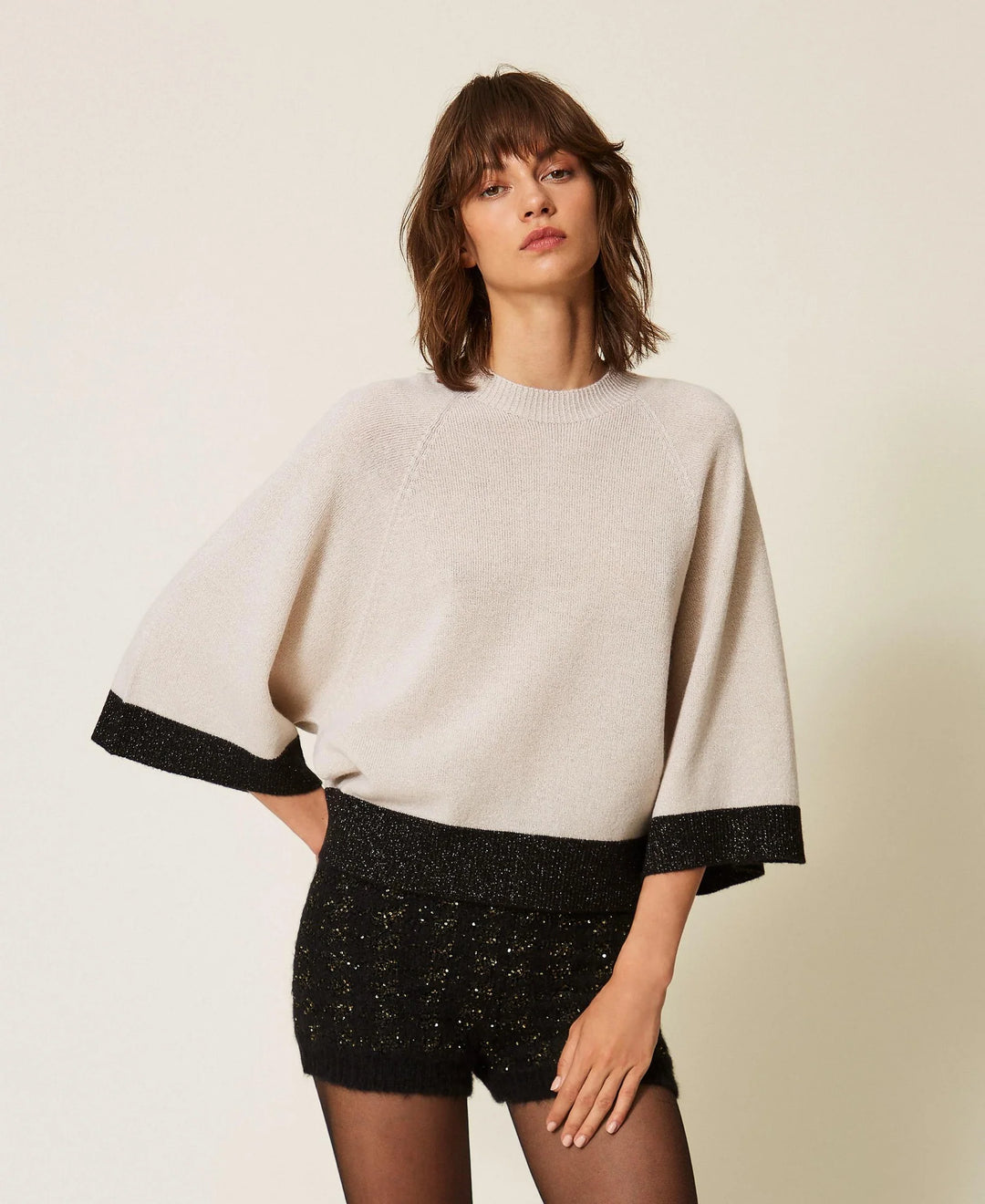 TwinSet - Cropped Wool and Cashmere Sweatshirt