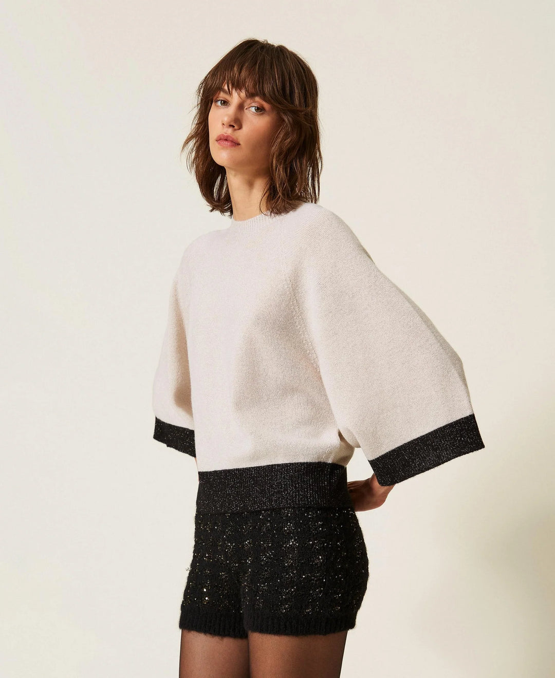 TwinSet - Cropped Wool and Cashmere Sweatshirt