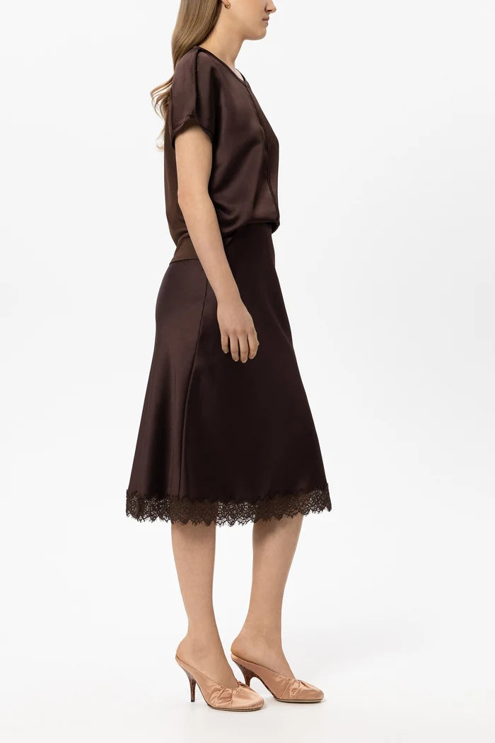 Luisa Cerano - T-Shirt with Seam Detail & Skirt