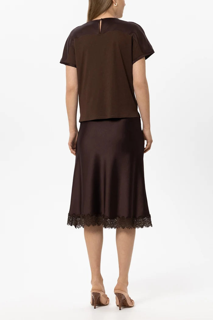 Luisa Cerano - T-Shirt with Seam Detail & Skirt