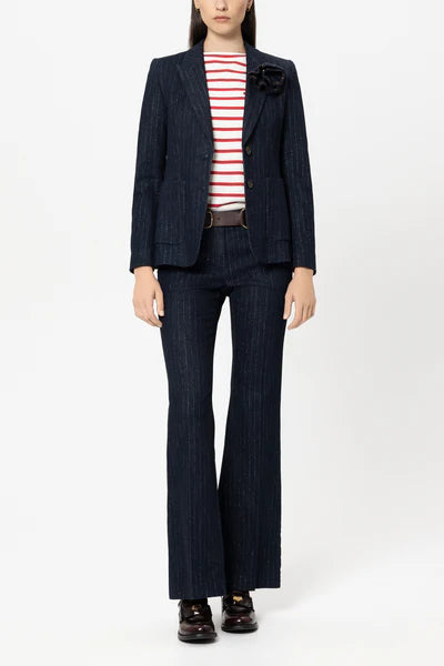 Luisa Cerano - Pinstripe Demin Blazer