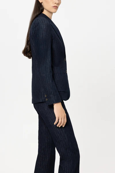 Luisa Cerano - Pinstripe Demin Blazer