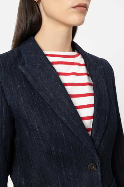 Luisa Cerano - Pinstripe Demin Blazer