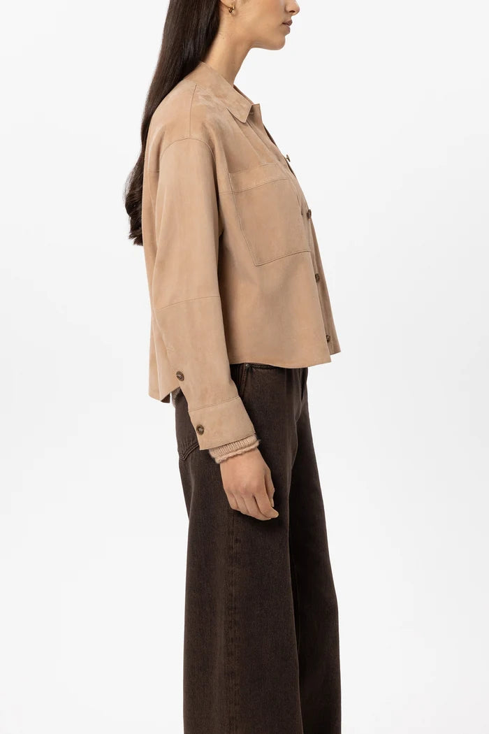 Luisa Cerano -  Velour Leather Shirt Jacket
