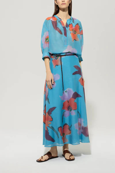 Luisa Cerano - Skirt With Hibiscus print
