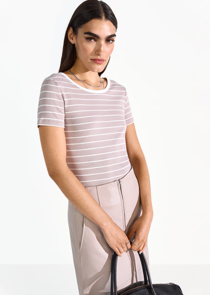 Riani - T-Shirt with Ribbed Stripes