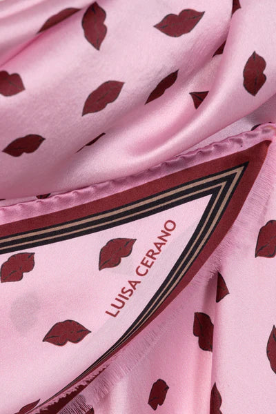 Luisa Cerano - Silk Scarf With Lip Print