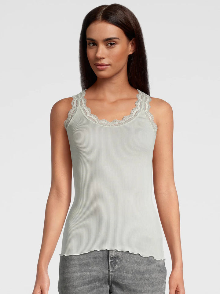 Oscalito - Silk Tank Top with Lace Detail