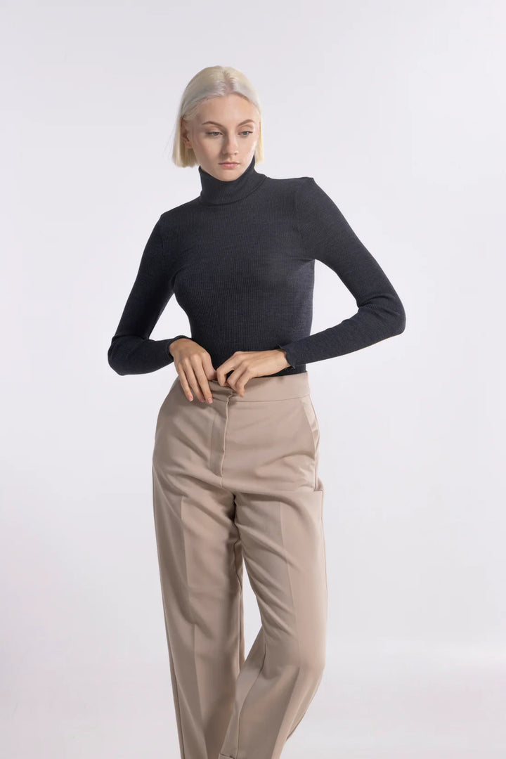 Oscalito -  Turtleneck Wool and Silk Top