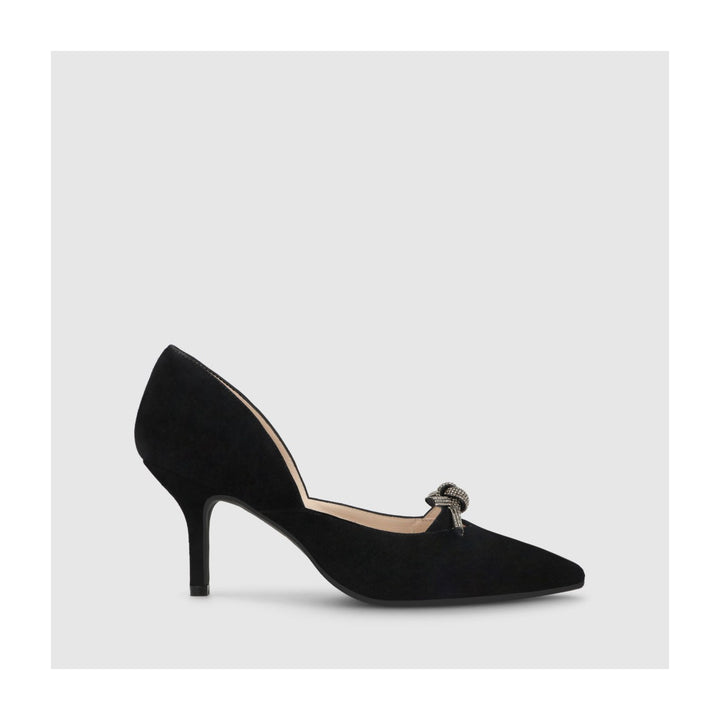 Lodi Love - Suede Pointed Toe Pump with Bow Detail