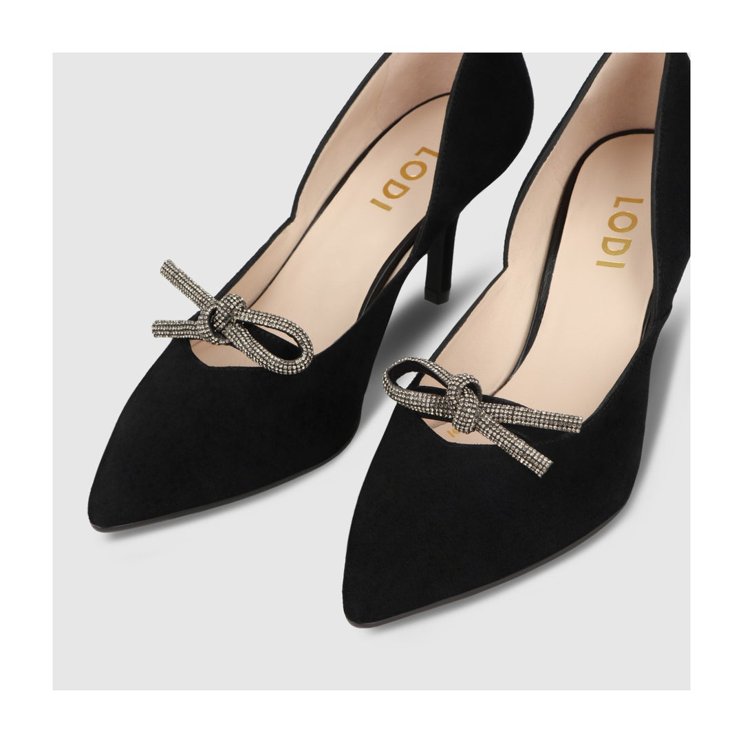Lodi Love - Suede Pointed Toe Pump with Bow Detail