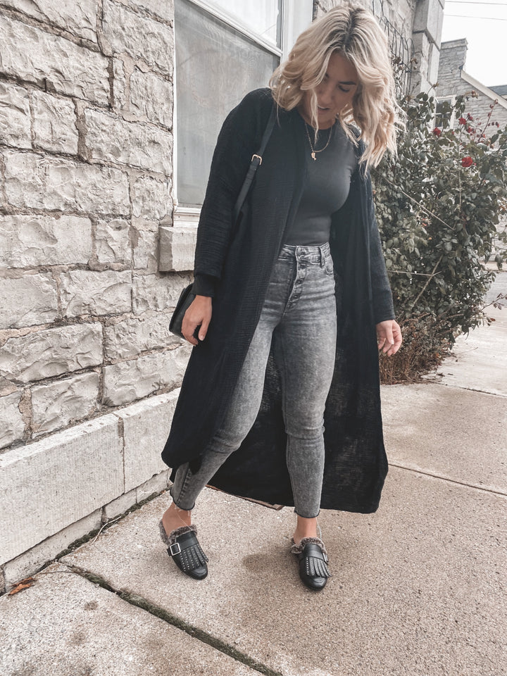 Amelia Rose The Label - Cotton Clouds Black Maxi Kimono
